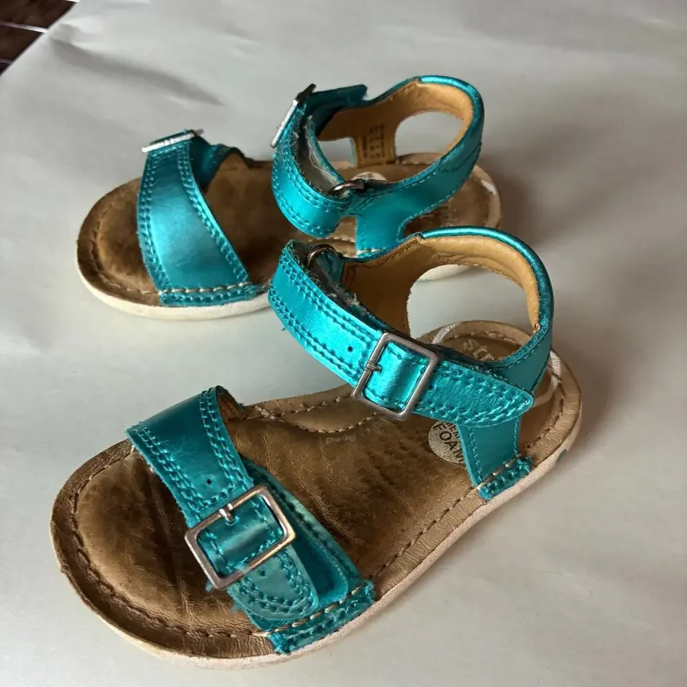 Stride Rite Kingsley Toddler Girls Sandals US 5M Aqua Shimmer Adjustable Strap